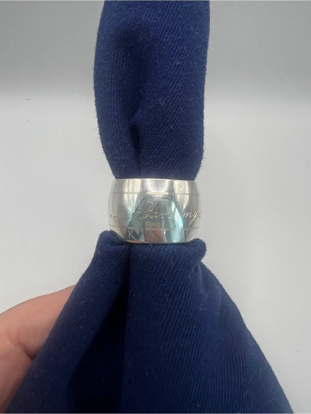 Vintage Dutch .833 Silver Napkin Ring “To My Dearest Aunt Jet” Hallmarked